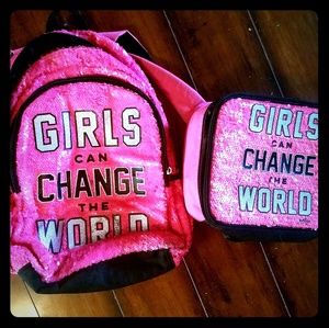 Girl's Justice Backpack and lunchbox